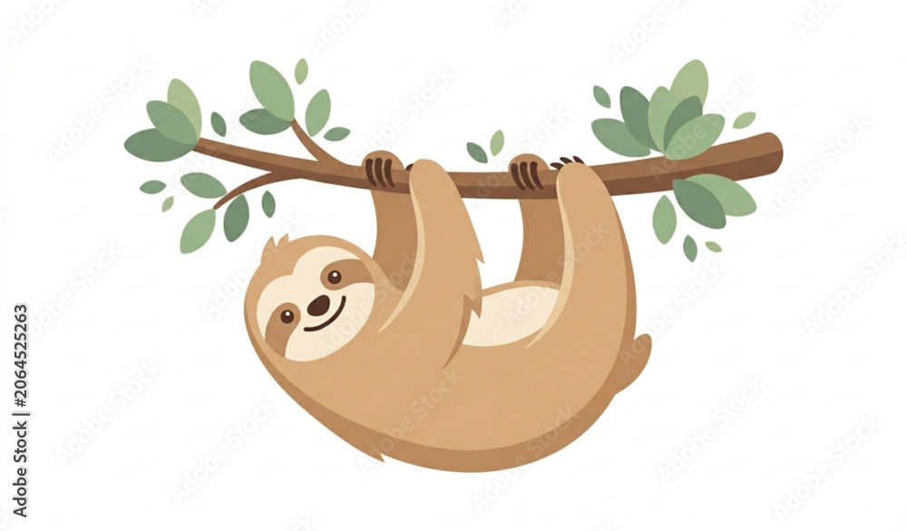 Αυτοκόλλητο Cute cartoon safari animals vector set with kawaii zoo characters in flat design