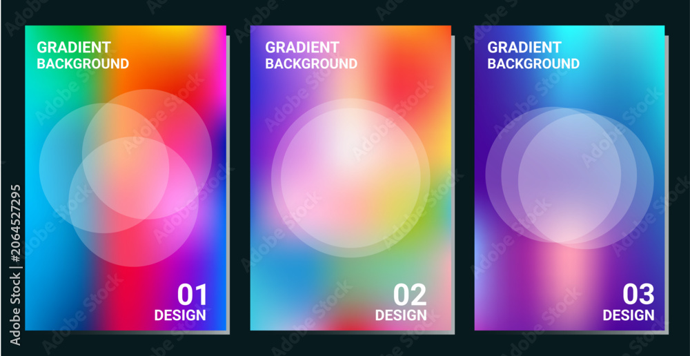 Fototapeta premium Colorful Gradient Backgrounds Set for Design and Creative Projects