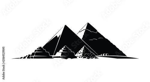 Photos Pyramids And Desert Landscape Black Silhouette egypt