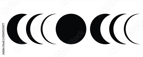 Fotografía Moon phases flat icon illustration isolated on white background