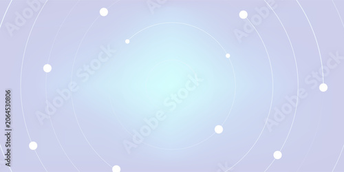Futuristic technology background with white circle circuit wires on light blue motherboard. AI chip or semiconductor concept. Abstract tech bg.
