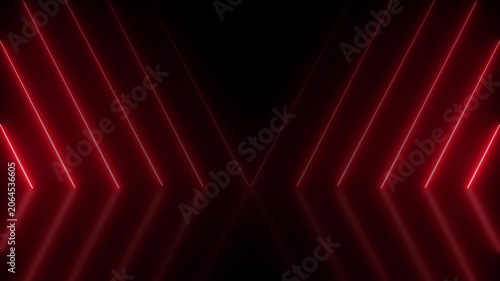 Bright neon red stripes abstract 3d motion background. futuristic red neon light beam energy stream animation. digital energy flow and data stream visualization Seamless looping animation