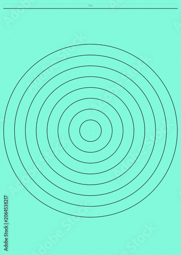 Blank concentric circles on turquoise background for design use  