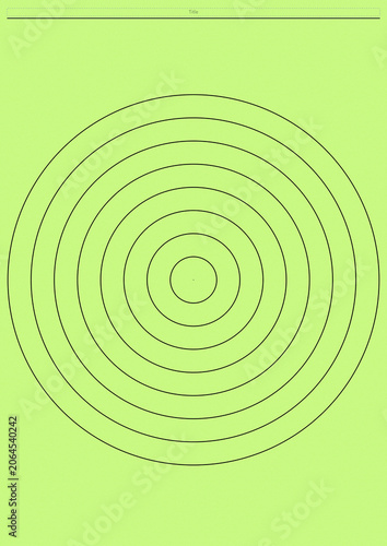 Blank concentric circles on green background for design use  