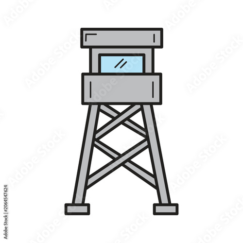 Watchtower guard safety element vector 01 security observation tower icon