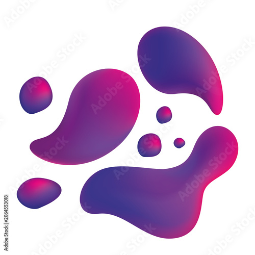 Vibrant purple and pink gradient blobs on white background for graphic design and digital art  colorful abstract shapes transparent background