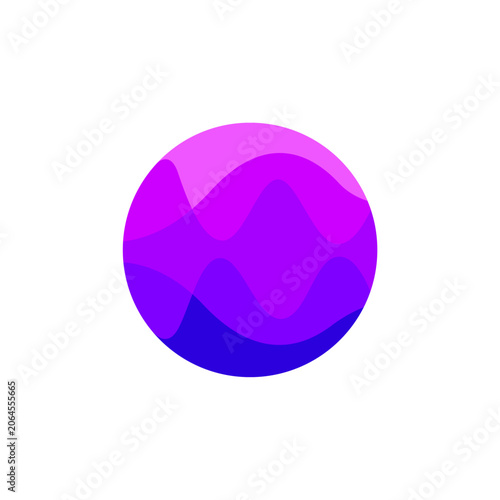 Stylized Letter O Logo Design with Wave Pattern inside for Startup, Technology, Vector Illustration.