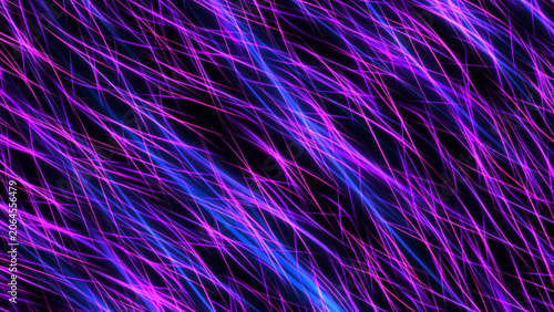 Abstract background with glowing purple and blue diagonal lines overlapping on a black background