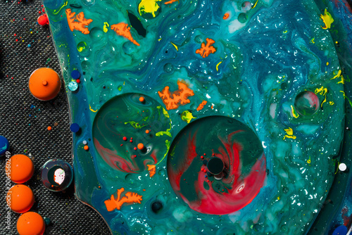 colorful bubble liquid paints background