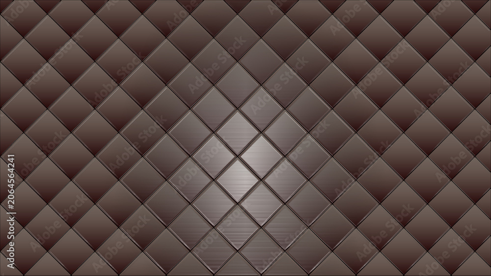 Naklejka premium Abstract brown quilted leather texture background withdiamond pattern background fabric 