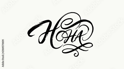 HOHA decorative script calligraphy word art
