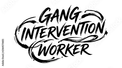 Gang Intervention Worker Urban Script Logo