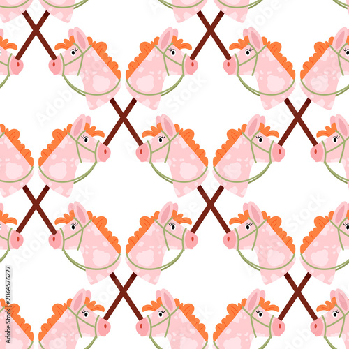 Seamless Crossed Hobby Horses Pattern
