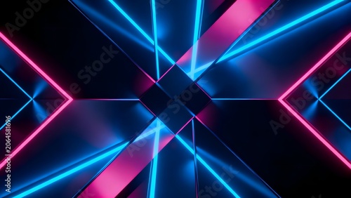 Abstract neon light geometric pattern