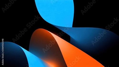 Abstract shapes in blue and orange