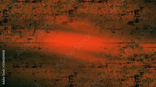 Dark abstract background with a rusty orange and black horizontal grunge texture. Perfect for spooky, industrial, or moody video projects.