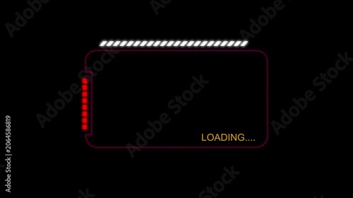 loading screen gamer aesthetics, futuristic technology concept, alpha channel supported, loading holographic card or pop up with progress bars, high tech, cyber space, hacking database, glowing alert