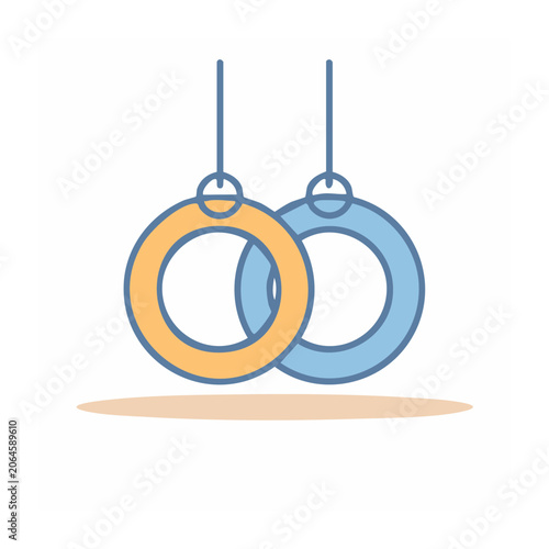 Flat design illustration of gymnastics rings