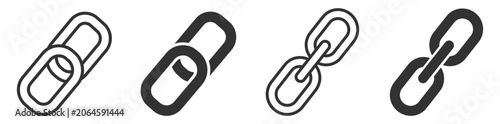 Photos chain link icons set vector illustration on transparent background