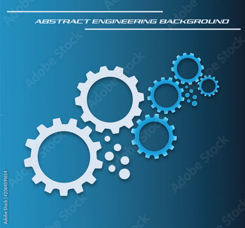 Technology Gear Background with Mechanical Cogs and Digital Circuit Elements Vector Illustration