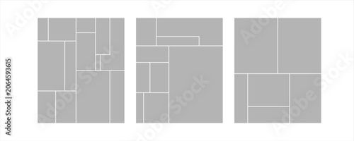 Cuadro en lienzo Set of collage grid manga comic storyboard layout panel blank template