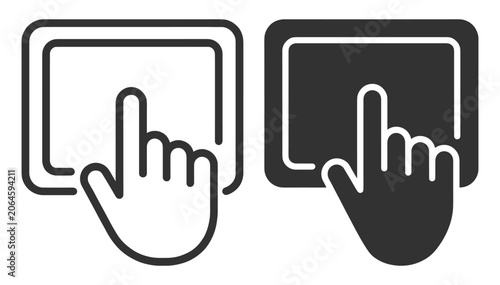 touchscreen hand icon set vector illustration on transparent background