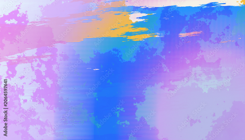 Fototapeta premium Risograph halftone gradient background, pastel teal, purple violet texture, dense dot pattern, analog print surface. Abstract riso aesthetic for zine