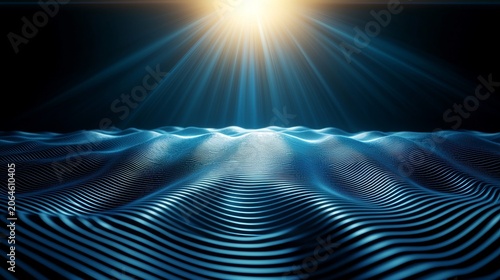 Abstract air purification filter layer with dramatic light rays concept
