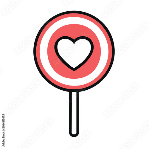 Flat design lollipop with heart icon