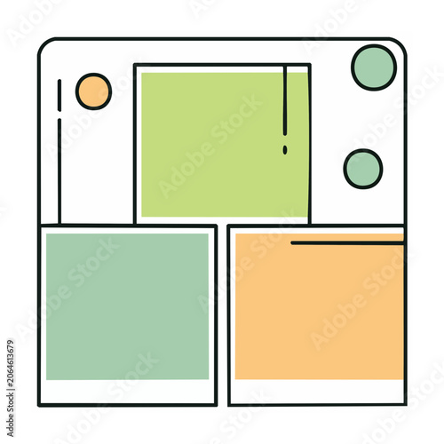 Flat design smartphone interface with app icons