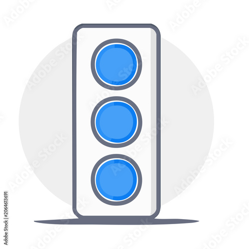 Flat design traffic light icon