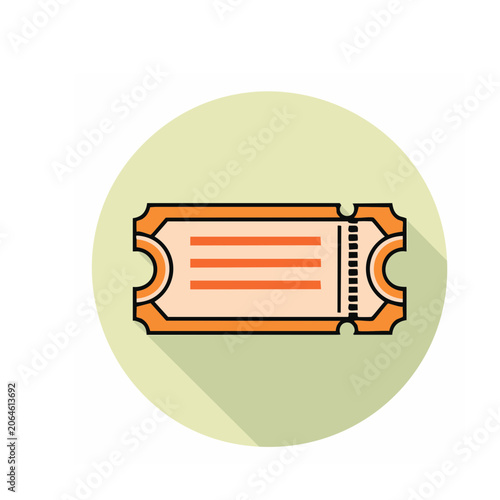Flat design ticket icon with barcode