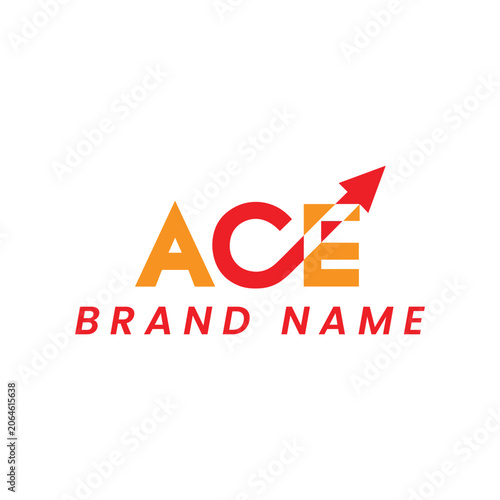 ace text logo design vector