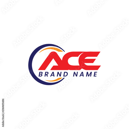 ace text logo design vector