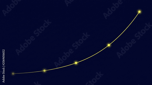Glowing upward growth trend line chart