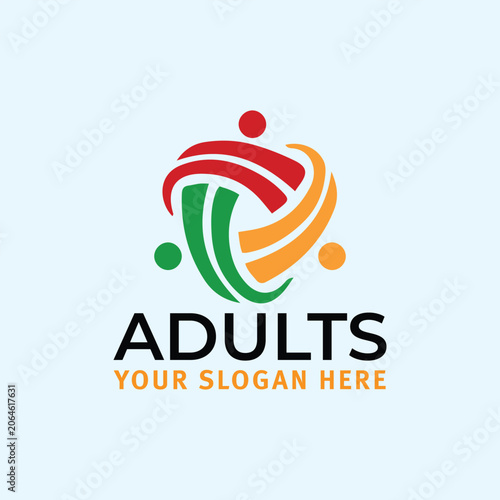 adults people teamwork logo design vector