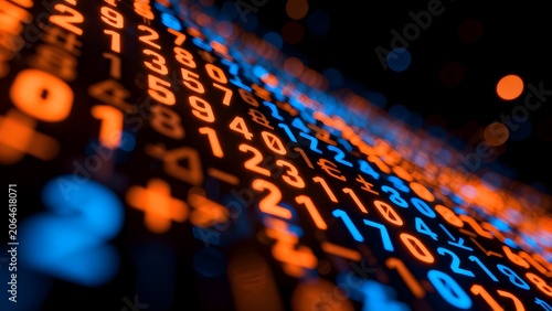 Numbers and symbols on digital display