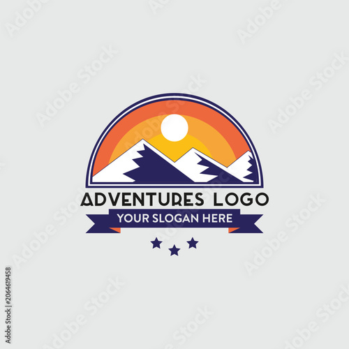 adventure travel logo design vector