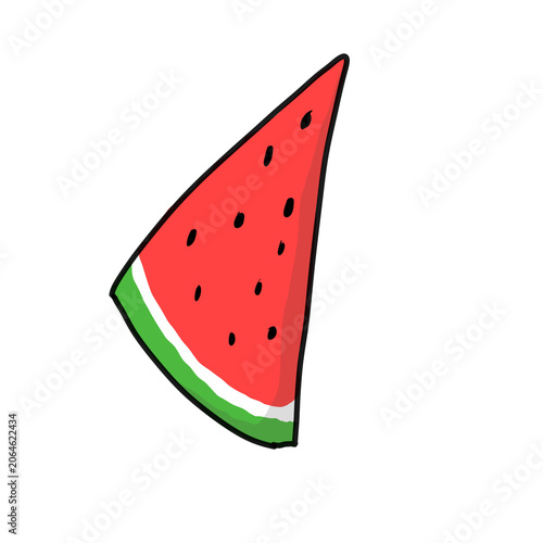 A vibrant and refreshing slice of ripe watermelon with dark seeds showcases the quintessential flavor of summer fruit snacks that everyone enjoys eating during sunny afternoon picnics