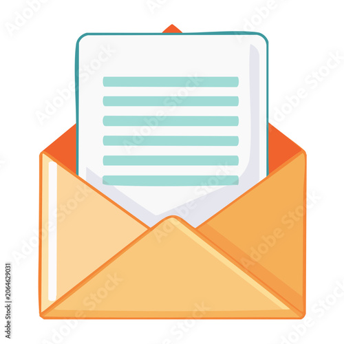 Flat design envelope with letter illustration