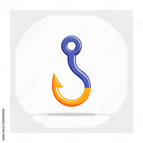 Flat design fish hook icon