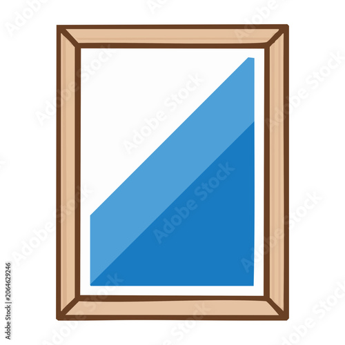 Wooden Picture Frame with Blue Gradient