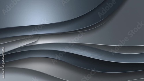 Curved grey abstract layers creating dynamic dark background