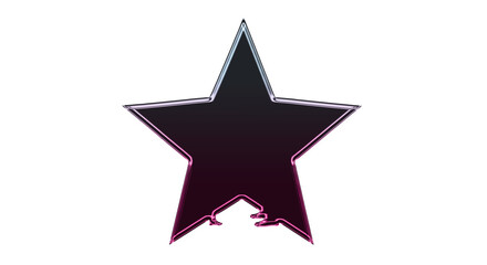 A dark star shape with pink outline and blue border on transparent background