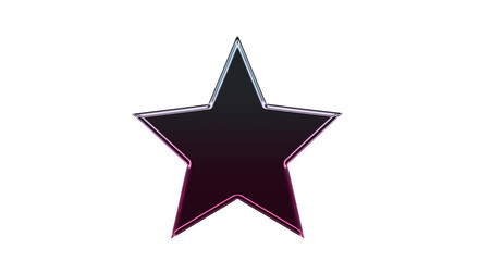 Illustration of a dark star shape with colorful outline on transparent background