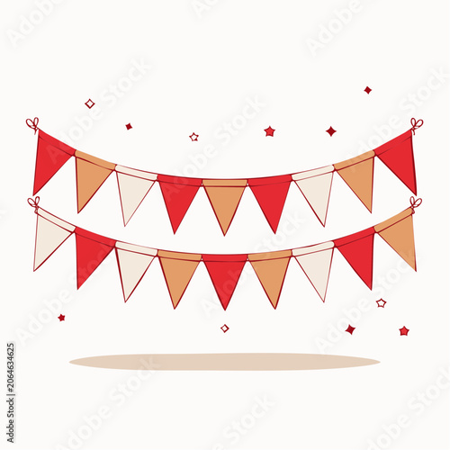 Decorative Bunting Flags with Confetti