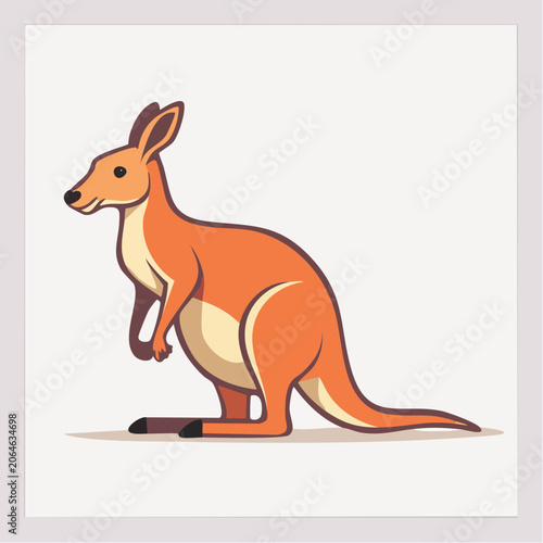 Stylized Kangaroo Illustration