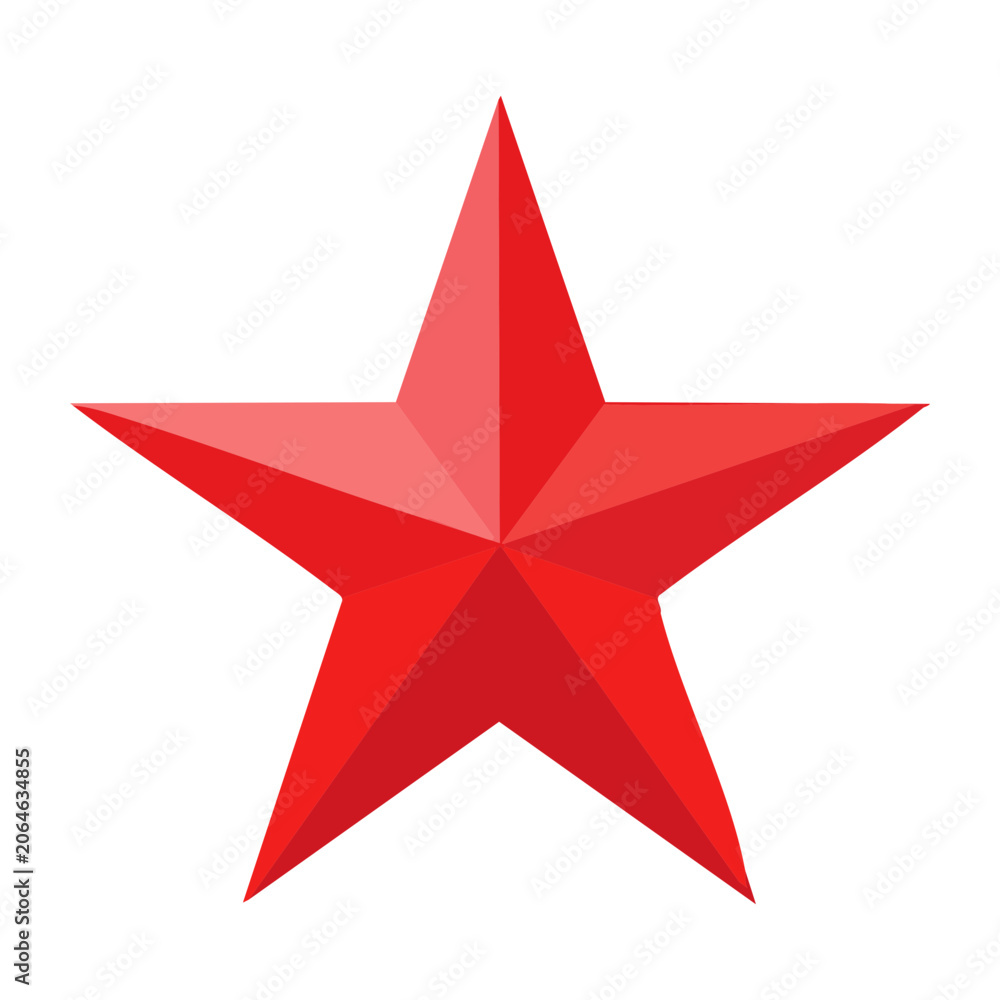 Obraz premium Red five-pointed star vector icon