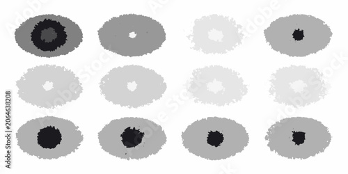 Foto Spray paint grunge texture set on white background