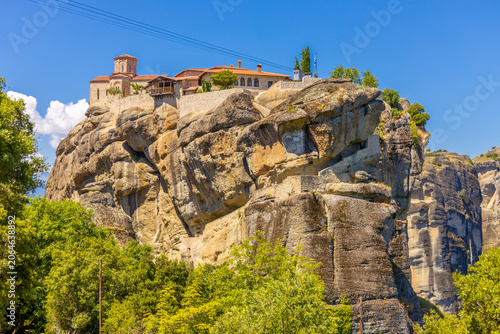 Canvastavla Historic monasteries of Meteora perched atop towering sandstone rock pillars in central Greece